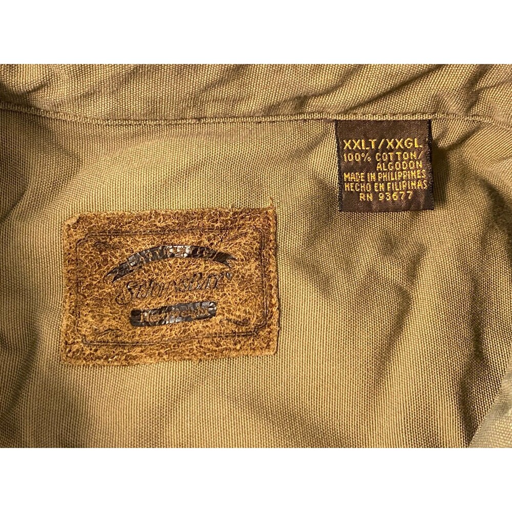 Vtg St. John's Bay Men's XXLT Corduroy Heavyweight Shirt Chore Coat Brown Green - Picture 7 of 10